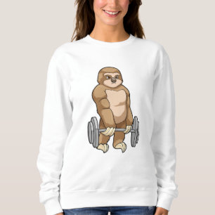 Sloth at Bodybuilding with Barbell Sweatshirt