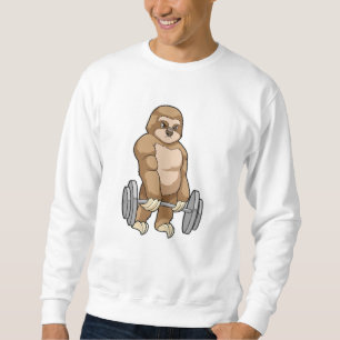 Sloth at Bodybuilding with Barbell Sweatshirt