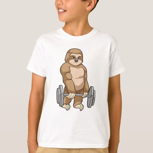 Sloth at Bodybuilding with Barbell T_Shirt