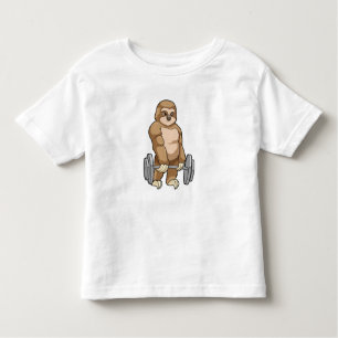 Sloth at Bodybuilding with Barbell Toddler T-shirt