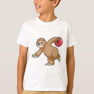 Sloth at Bowling with Bowling ball T-Shirt
