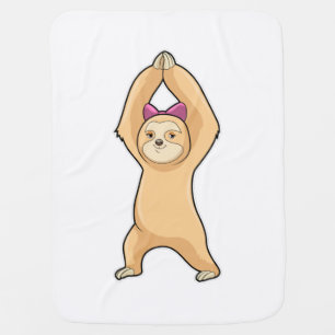 Sloth at Fitness Sports Baby Blanket