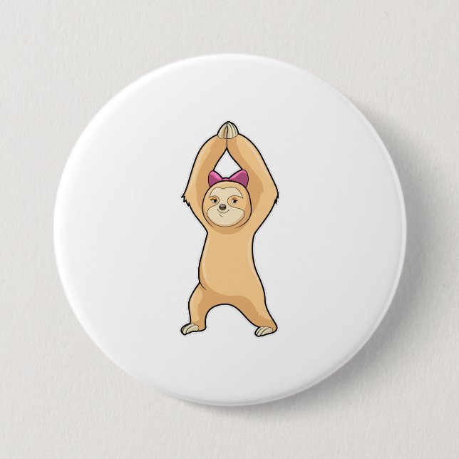 Sloth at Fitness Sports Button (Front)