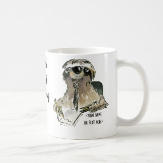 Sloth at Office Cartoon Coffee Mug