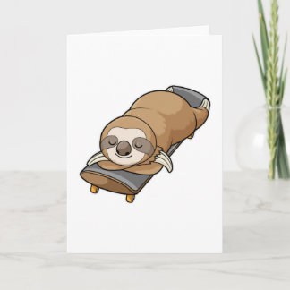 Sloth at Sleeping with Skateboard Card