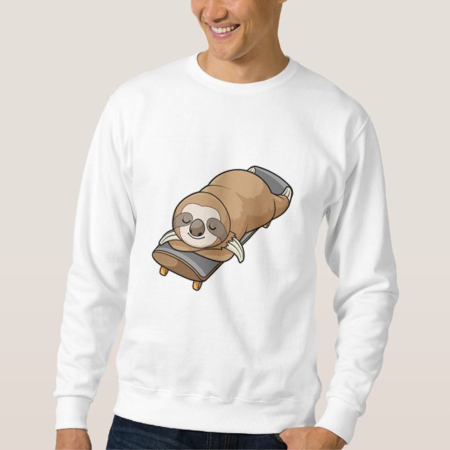 Sloth at Sleeping with Skateboard Sweatshirt (Front)