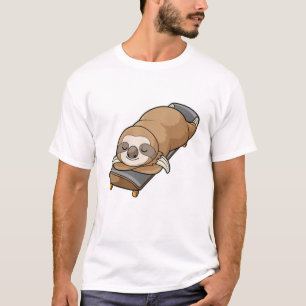 Sloth at Sleeping with Skateboard T-Shirt