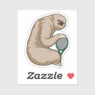 Sloth at Tennis with Tennis racket Sticker