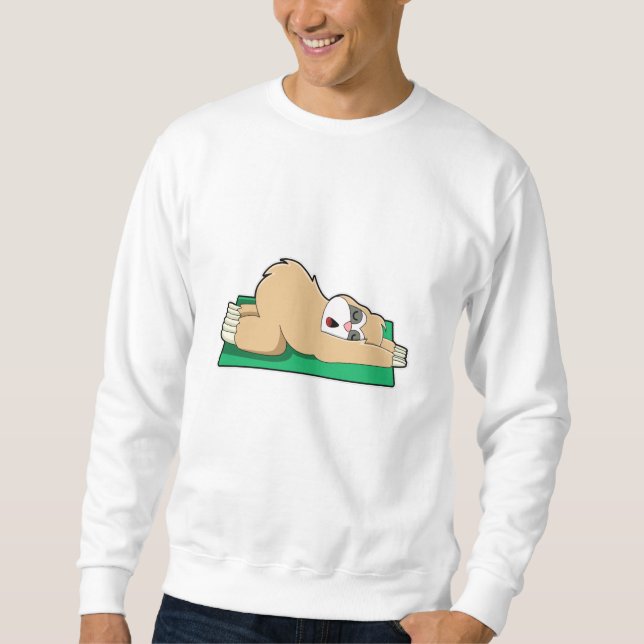 Sloth at Yoga on Yoga mat Sweatshirt (Front)