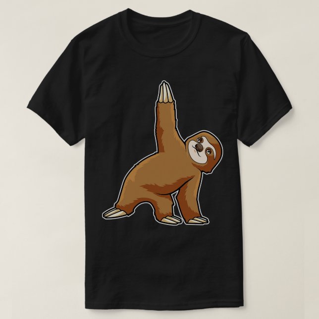 Sloth at Yoga Stretching exercises Legs T-Shirt (Design Front)