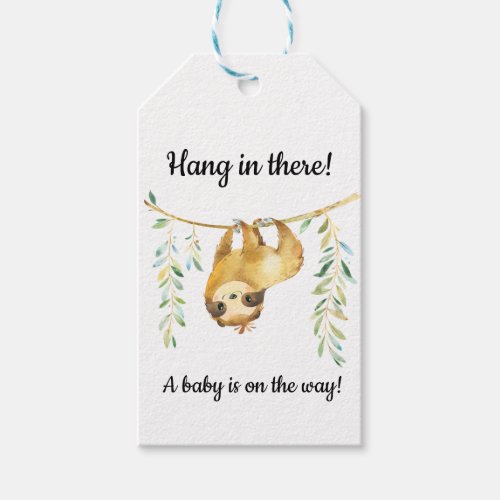 Sloth Baby Shower Gift Tag
