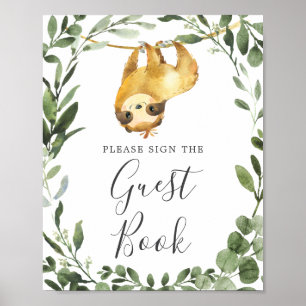Sloth Baby Shower Guestbook Sign