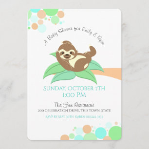 Sloth Baby Shower Invitation