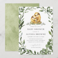 Sloth Baby Shower Invitation | Cute Woodland Theme