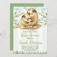 Sloth Baby Shower Invitation Invite