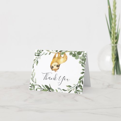Sloth Baby Shower Thank You Card