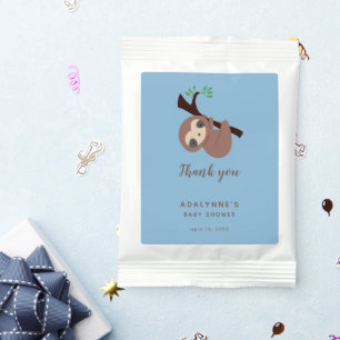 Sloth Baby Shower Thank you Script Cute Blue Boy Hot Chocolate Drink Mix