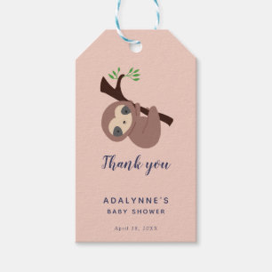 Sloth Baby Shower Thank you Script Cute Simple Gift Tags