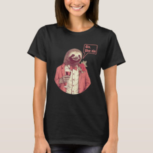 Sloth Bartender Drinking a Cocktail Joke Men and W T-Shirt