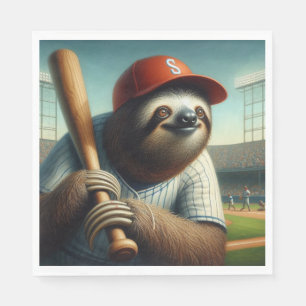 Sloth Baseball Player Napkins