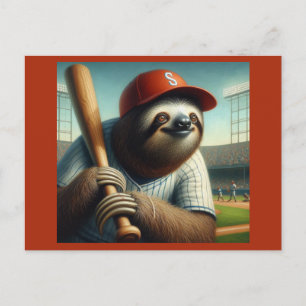 Sloth Baseball Player Postcard