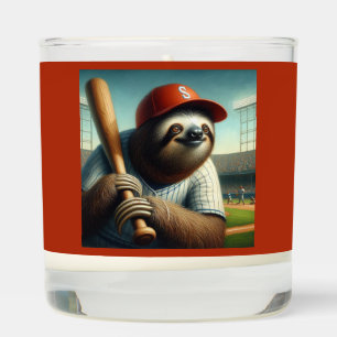 Sloth Baseball Player Scented Candle