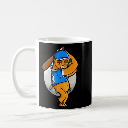 Sloth Baseball Sloth Retro Baskeballer Baseball Pl Coffee Mug