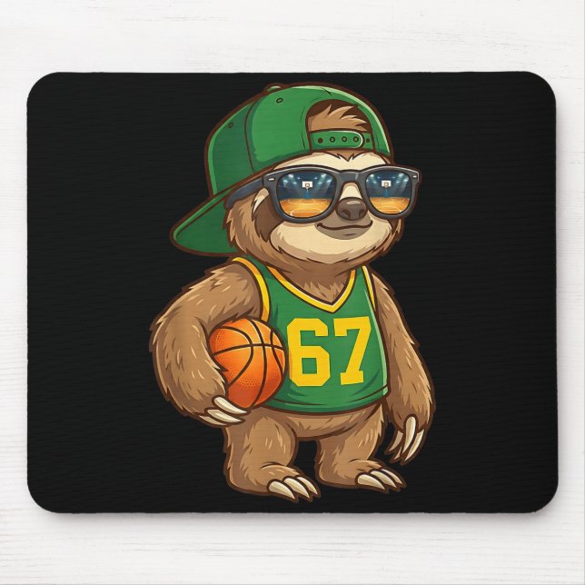 Sloth Basketball 67 Gen Alpha Slang Srts Men Boys  Mouse Pad (Front)