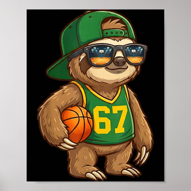 Sloth Basketball 67 Gen Alpha Slang Srts Men Boys  Poster (Front)