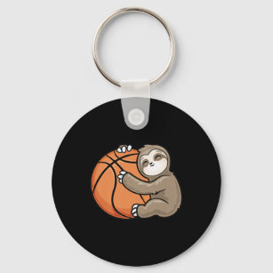 Sloth Basketball Player Sports Animal Lover Keychain