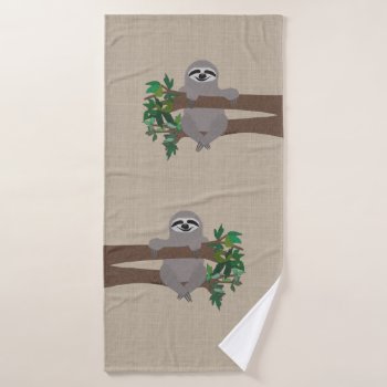 Sloth Bath Towel by ellejai at Zazzle