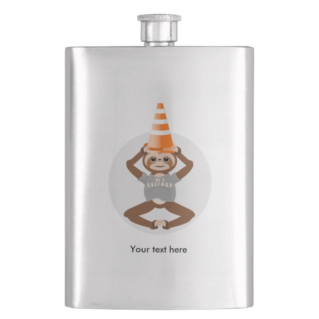 Sloth Be A Unicorn Safety Cone Flask (Front)