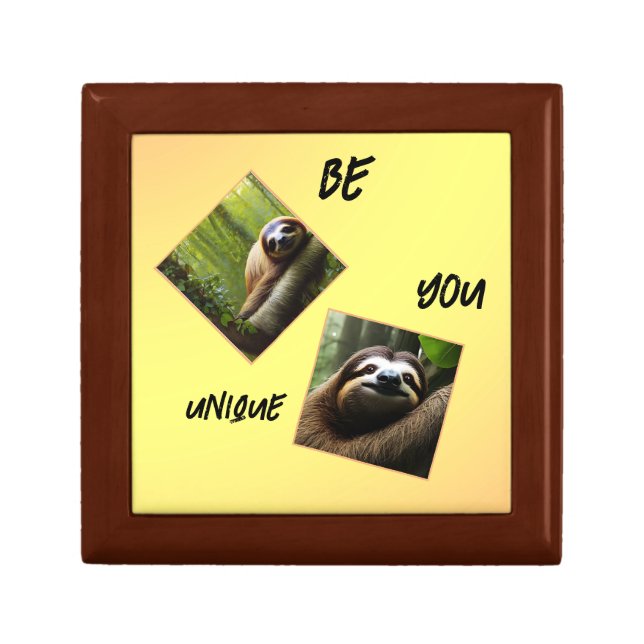 Sloth "Be You Unique",  Gift Box (Front)