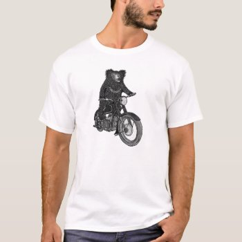 Sloth Bear On Motorbike T-shirt by elihelman at Zazzle