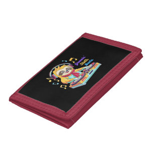 Sloth Beats retro vintage vibrant Tri-fold Wallet