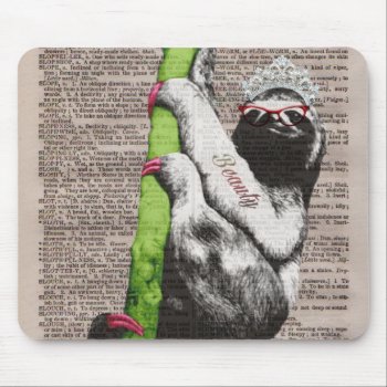 Sloth Beauty Queen Mouse Pad by gidget26 at Zazzle
