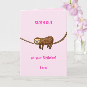 Sloth Birthday card