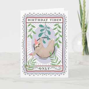 Sloth Birthday Card Aerial Hoop Sloth