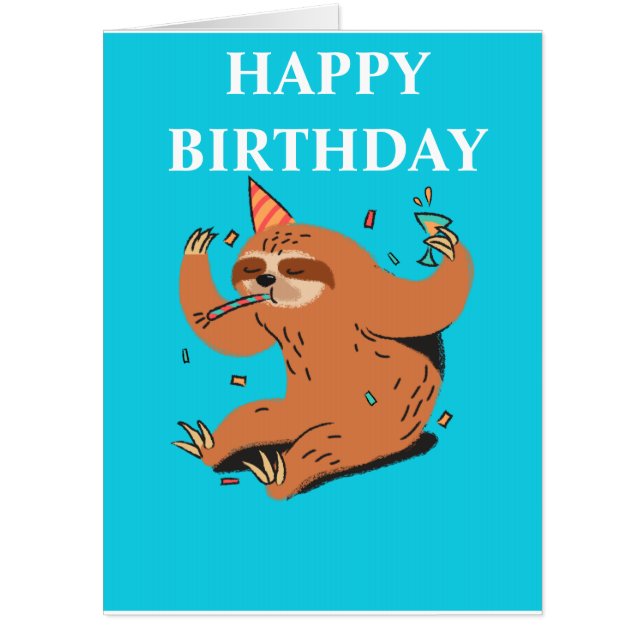 sloth birthday card,animals card (Front)