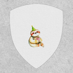 Sloth birthday gift cute funny happy party hat Cla Patch