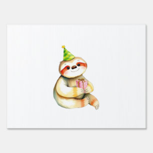 Sloth birthday gift cute funny happy party hat Cla Sign
