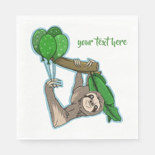 Sloth birthday napkins