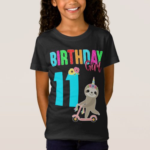 Sloth Birthday Party Girl Custom Outfit T_Shirt