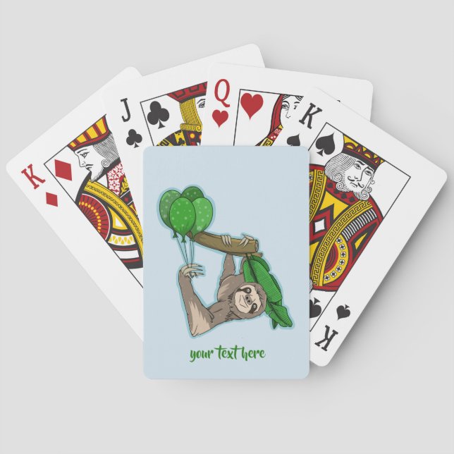 Sloth birthday poker cards (Back)