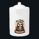 Sloth Birthday Shirt Vintage Cake Animal Graphic Teapot<br><div class="desc">Sloth Birthday Shirt Vintage Cake Animal Graphic</div>