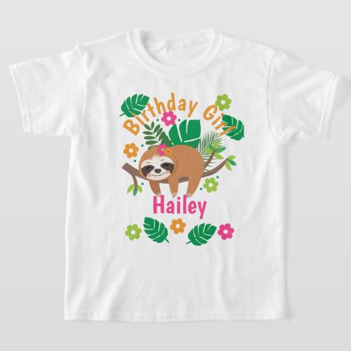 Sloth Birthday toddler tshirts