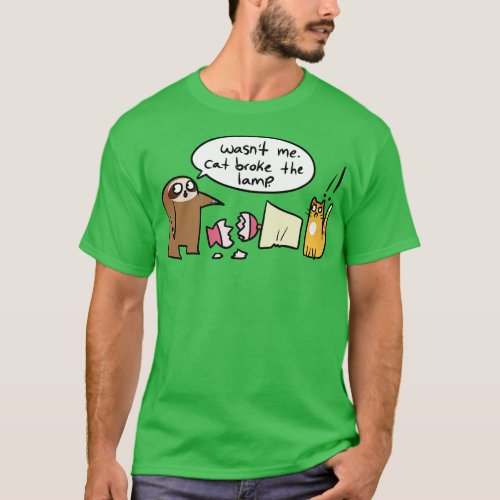Sloth Blames Cat Comic T_Shirt