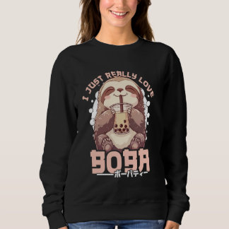 Sloth Boba Tea Kawaii Bubble Tea Sloth Anime Neko  Sweatshirt
