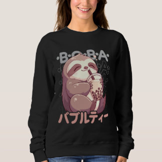 Sloth Boba Tea Kawaii Bubble Tea Sloth Anime Neko  Sweatshirt