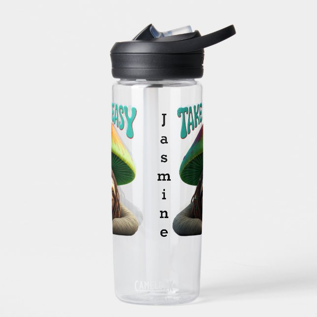 Sloth Boho Hippie custom personalized Hippie  Water Bottle (Left)